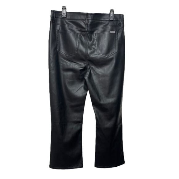 New Joe's Mid Rise Black Faux Leather Cropped Bootcut Jeans Size 32 - Picture 3 of 10